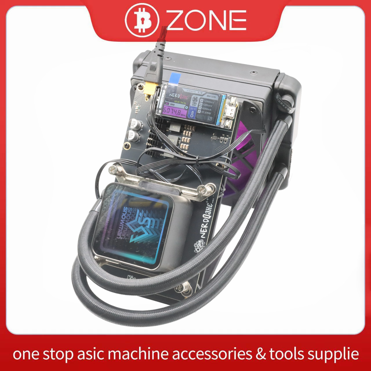 NerdQaxe++ Rev6.1 Hydro 6Th/s Hashrate 100W High efficiency SHA-256, Open-Source Mining Machine