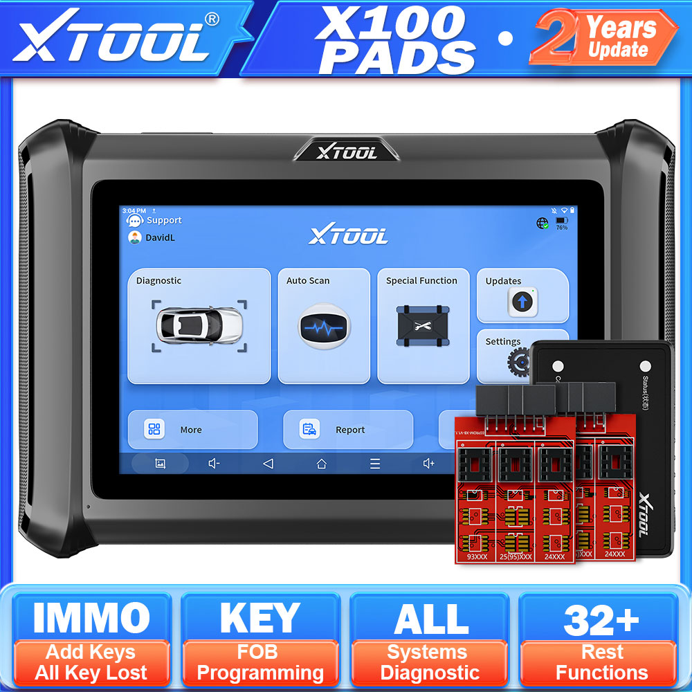 2026 XTOOL X100 パッド V2.0 車のキープログラマー IMMO プログラミングすべてのキー紛失すべてのシステム診断ツール 32 リセット機能