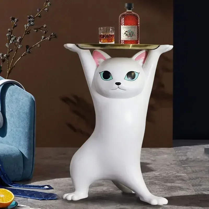 1 砂の彫刻魅惑的な猫リビングルームの床コーヒーテーブル装飾クリエイティブ装飾移動ギフトサイドテーブルコーヒーテーブル