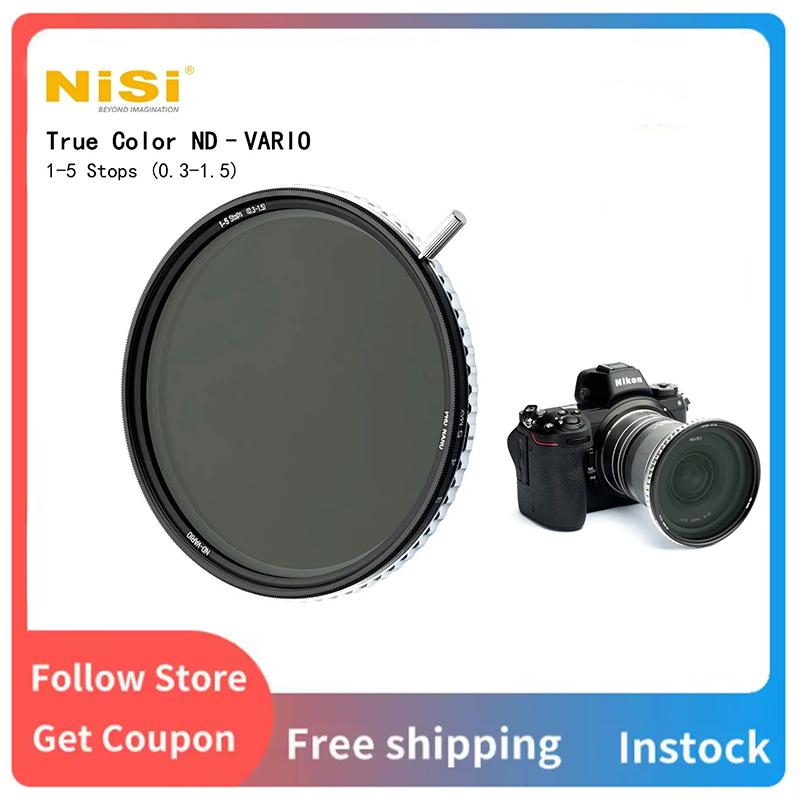 NiSi True Color ND-Vario 1-5 ストップ可変 ND フィルター – DSLR/ミラーレスカメラ用超薄型フェーダー減光レンズフィルター