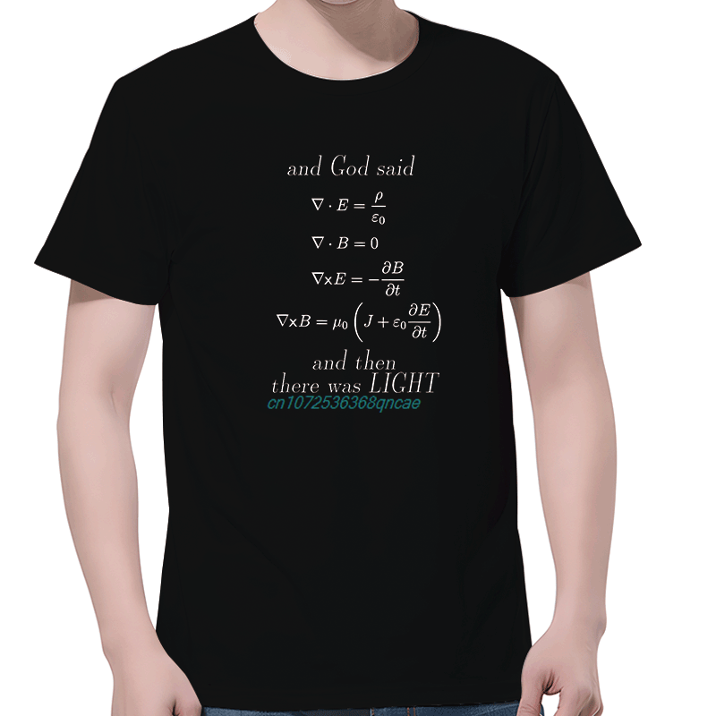 God Said Maxwell's Equations Differential Form グラフィック Tシャツ コットン半袖ファッショントップ男性用新着