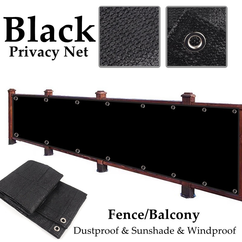 ブラック HDPE バルコニープライバシーネットレールフェンスシールド抗 UV 防風アパートバルコニー保護テラスシェルタープライバシーネット