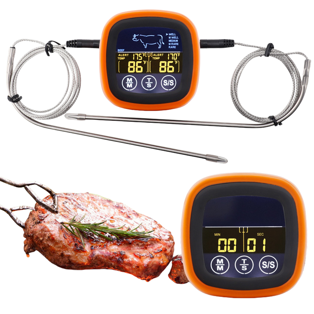 デジタル肉キッチン温度計タッチスクリーン防水ステーキバーベキュータイマー調理ツールキッチン肉プローブグリル用温度計