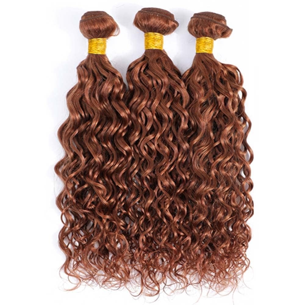 #30 Light Brown Water Wave Human Hair Bundles 12A Brazilian Remy 100% Human Hair Extensions 1/3/4pcs Bundles For Women