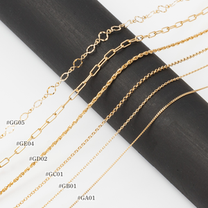 18K 14K 10K 纯金（非镀金）Curb Cable Screw TSP 夹扣设计链条首饰，日本制造，时尚潮流，适合女性