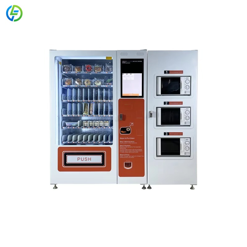 Customized Touch Screen Vending Machine with Microwave Oven for Lunch Box Meal Hot Food Vending Machine