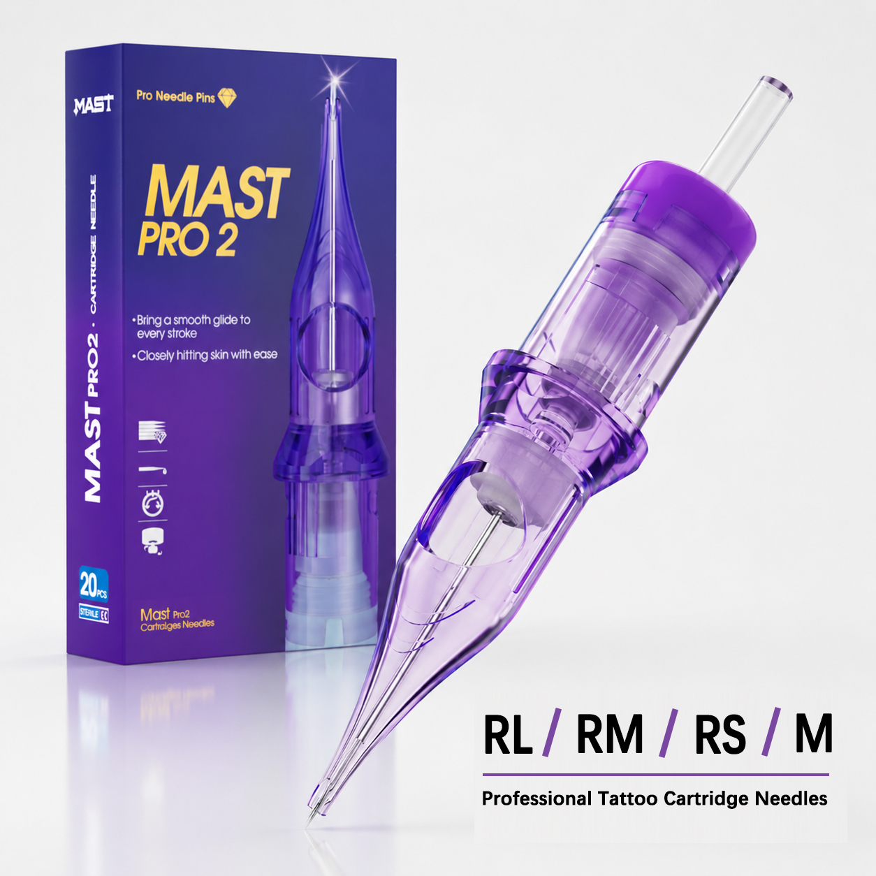 Mast Pro2 タトゥー カートリッジ針アート メイクアップ針 RL/RS/RM/M 20 個使い捨てアートメイクやボディアート タトゥー サプライヤー