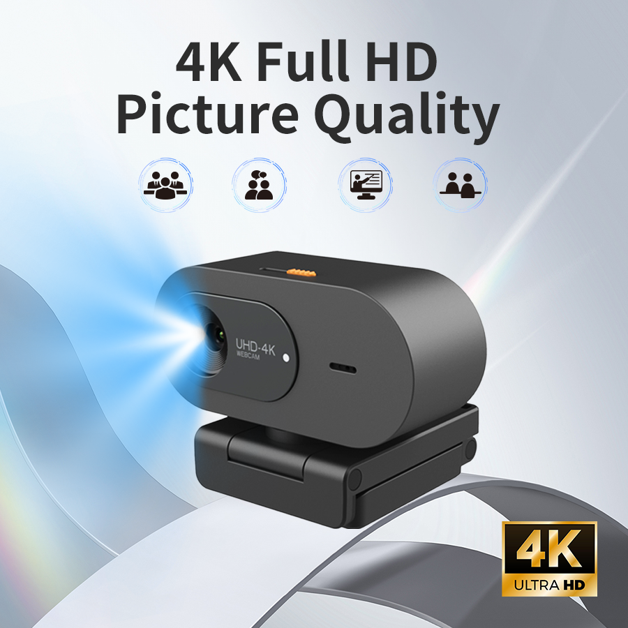 4K ウェブカメラ USB プラグ付き回転式カメラ PC Mac ラップトップ用ライブビデオ電話会議作業ミニコンピュータウェブカメラ