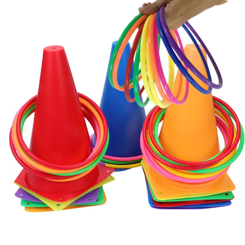 Children's Sports Toy Ring Throwing Game Outdoor Throwing of Plastic Rings Parent-Child Interactive Competition Sensory Training