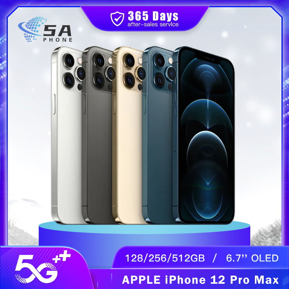 オリジナル Apple iPhone 12 Pro Max 5G 携帯電話 NFC 128GB/256GB/512GB Face ID Super Retina XDR 6.7 ''12MP ヘキサコアスマートフォン