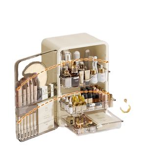High-Quality Plastic Bedroom Cosmetics Organizer with Multi-Tier Design for Categorized Storage—Desktop Storage Box