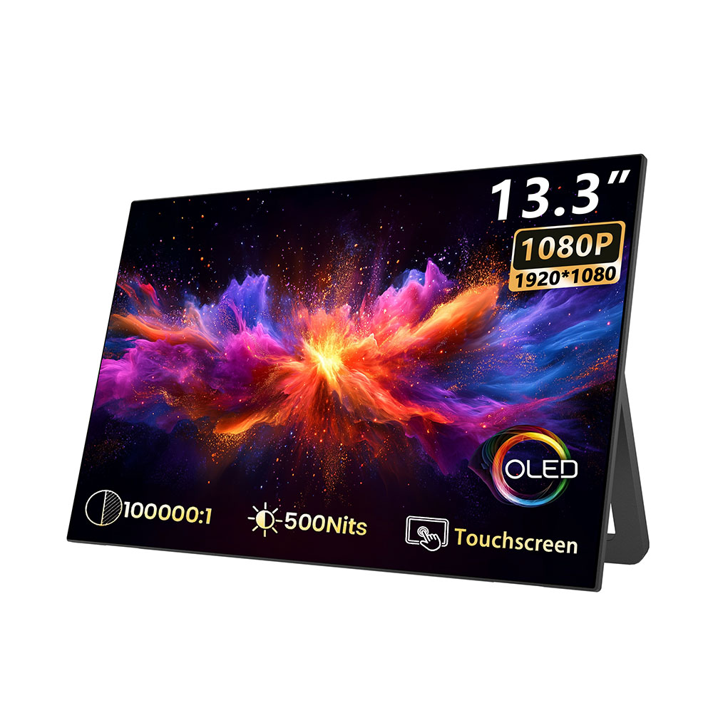 13 インチ OLED ポータブルモニター 16:9 1920*1200P 500Nits USB-C HDMI 互換外部ゲームモニター PS5 スイッチラップトップ MacOS 用