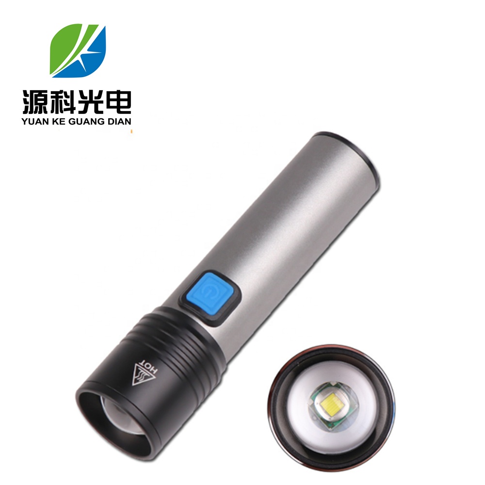 YUANKE ミニ LED 3 ワットクールホワイト強力な光懐中電灯 USB 充電式アルミ合金懐中電灯