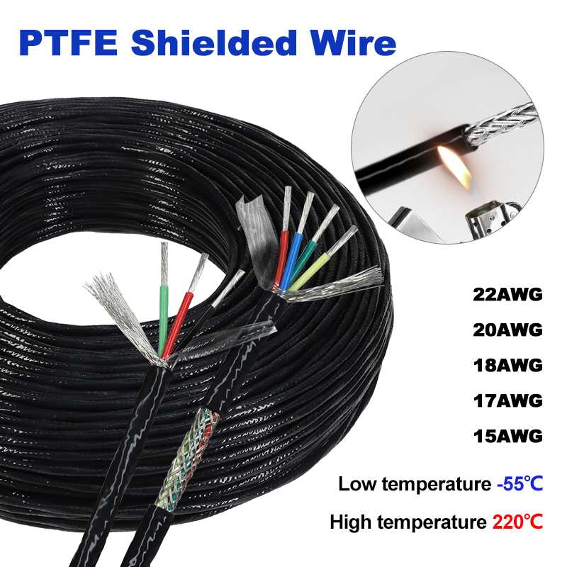 1/2/5/10 メートル 0.3/0.5/0.75/1/1.5 ミリメートル PTFE シールド線 1 2 3 4 5 6 コア FEP 絶縁高純度銅錫メッキシールドケーブル