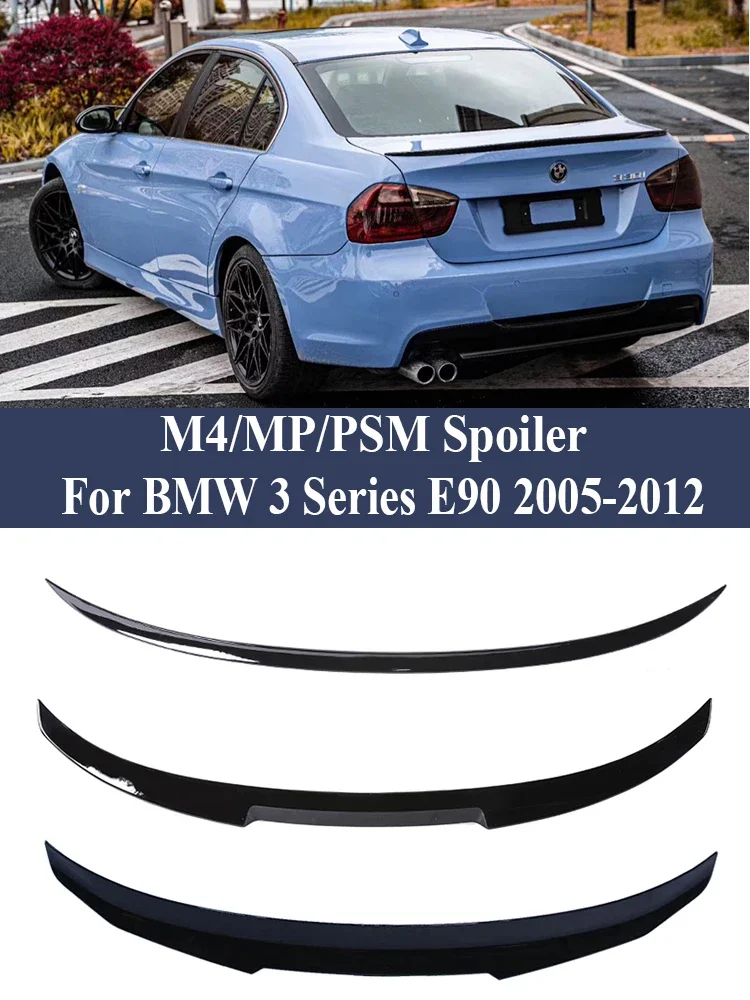 カーボンファイバーリアバンパートランクスポイラートランクリッド BMW 3 シリーズ E90 PSM MP M4 スタイルウイングリップ 2005-2012 325i 328i 335i 330i