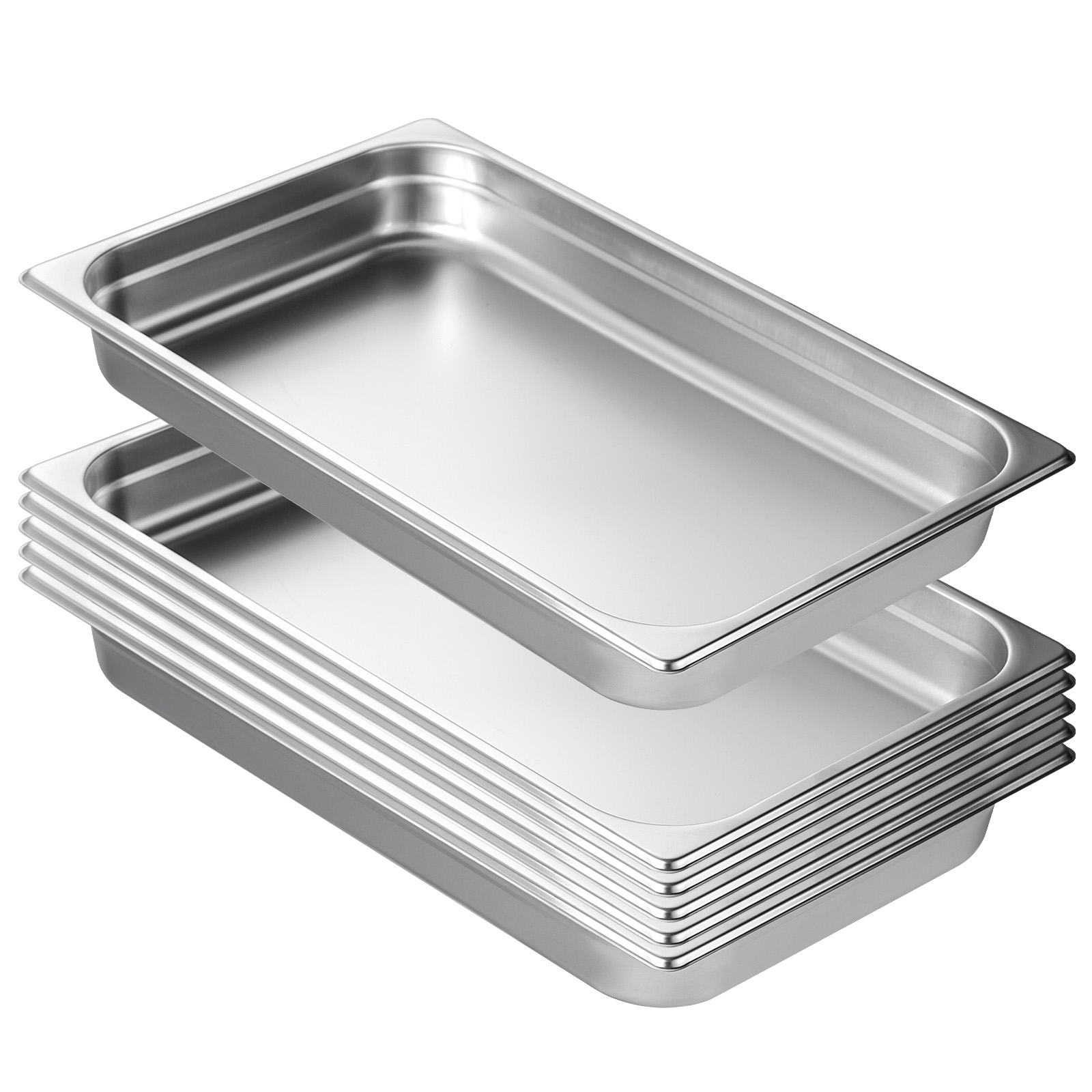 SucceBuy ビュッフェ チェーフィングディッシュ 8.5L20L ガスト​​ロノームパン スチームテーブルパン トレイ ステンレススチール 食品容器 パーティー BBQ ベーキング用