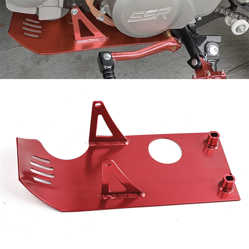 オートバイアルミスキッドプレートエンジンケースプロテクターホンダ XR50 CRF50 SSR110 SSR125 XR70 アポロ 90-140cc ピットダートバイク部品