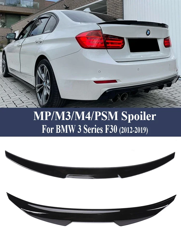 カーボンファイバーリアバンパーリップトランクウィング MP M4 PSM スタイルルーフスポイラーキット BMW 3 シリーズ F30 F31 F35 2012-2019 グロスブラック