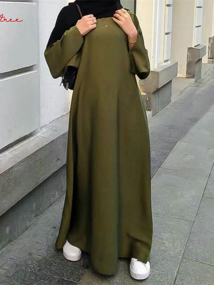 ファッション滑りやすい Djellaba イスラム教徒ドレスドバイ全身フレアスリーブソフトアバヤドバイトルコイスラム教徒イスラムローブ WY921