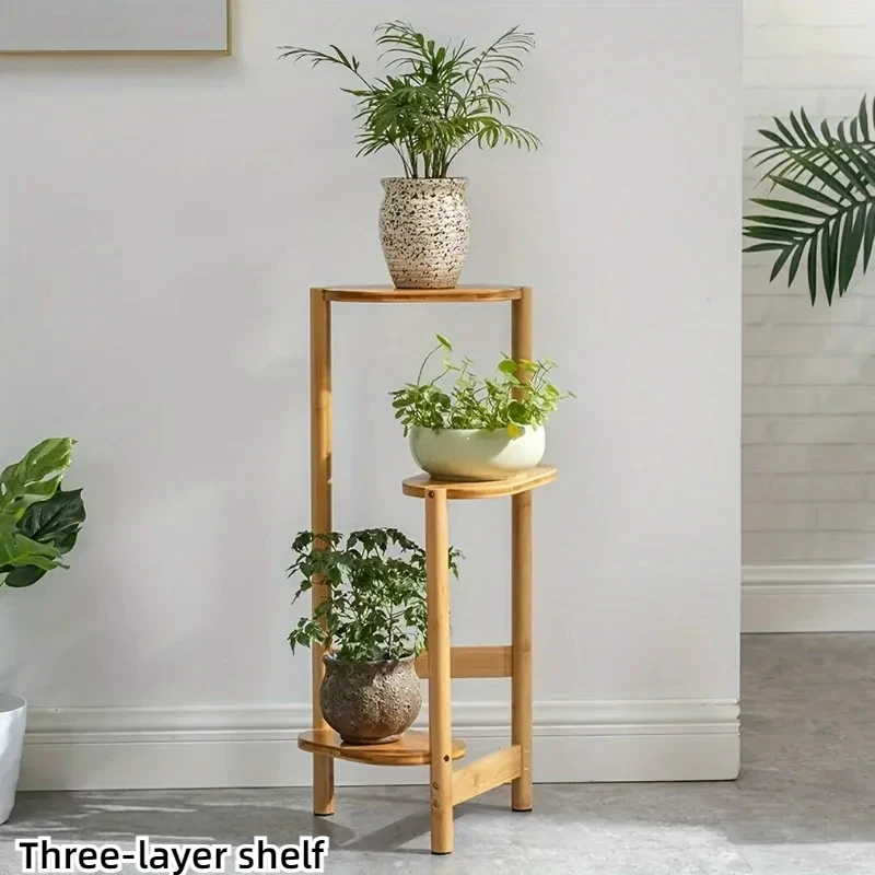 3 段竹植物スタンド屋内寝室ディスプレイラック植物スタンドホルダーベランダ棚植物エステート Plantas 家庭用家具