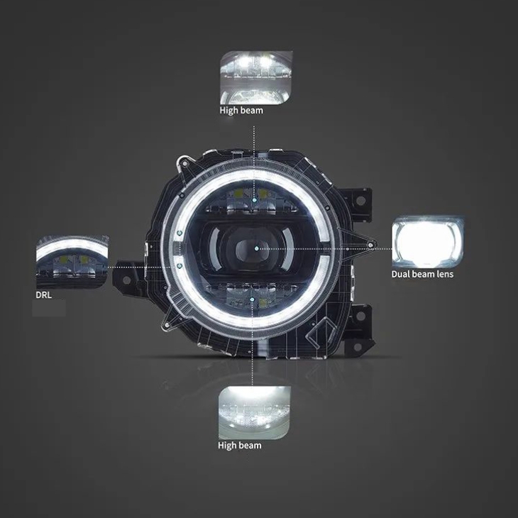 2 個カースタイリング車のヘッドライトアセンブリスズキジムニー 2018 2019 20 21 22 LED ヘッドランプ車のチューニングライト部品プラグアンドプレイ