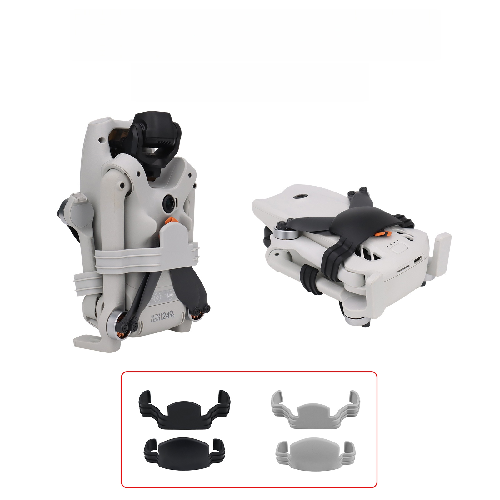 DJI Lito X1/1用プロペラホルダーセット、プロペラガードストラッププロテクタースタビライザー固定具、プロテクター固定マウントクリップガード