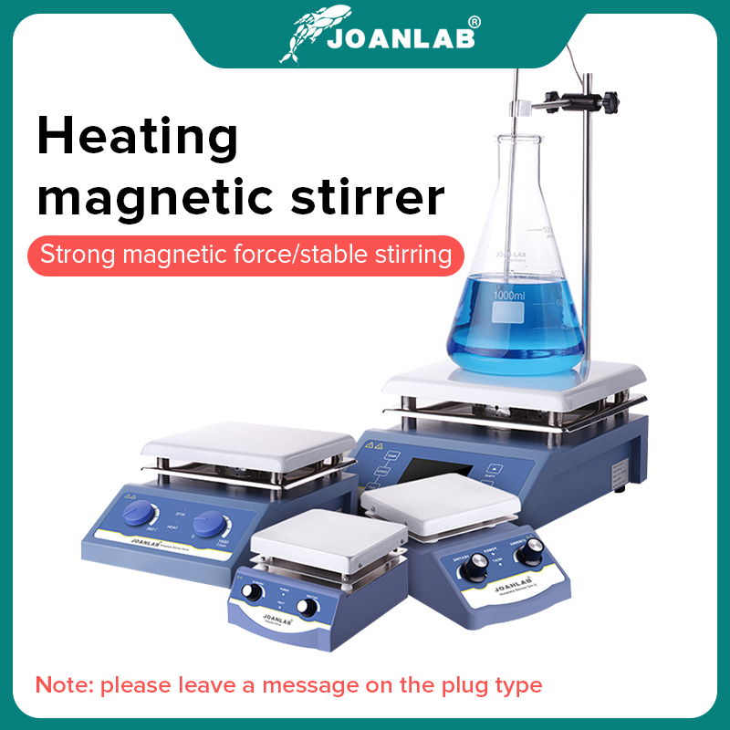 JOANLAB 加熱式マグネチックスターラー ホットプレート ラボスターラー デジタルディスプレイ サーモスタット ミキサー実験器具 1/3L 5L 220V スターラーバー付き