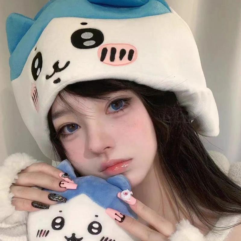 かわいい Chiikawahachiware 使用帽子 3D 耳漫画アニメアクセサリーコスプレぬいぐるみヘッド帽子写真小道具かわいい女の子の誕生日ギフト
