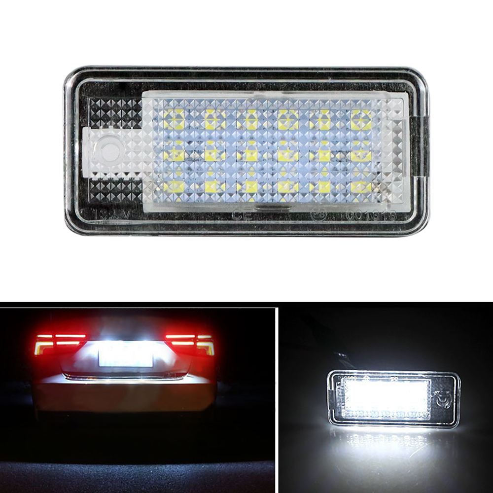 2 個自動 Canbus 車 LED ナンバーライセンスプレートライト 12V アウディ A3 8p A4 B6 B7 直接交換リアライセンス電球