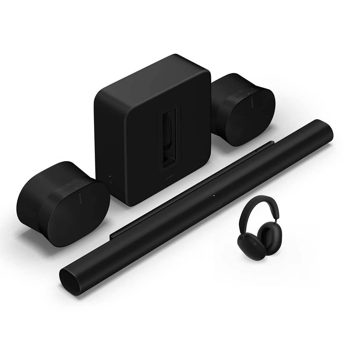 Sonos Arc Ultar サウンドバー、Sub 4 ワイヤレス サブウーファー、Era 300 2 スピーカー キット ブラック
