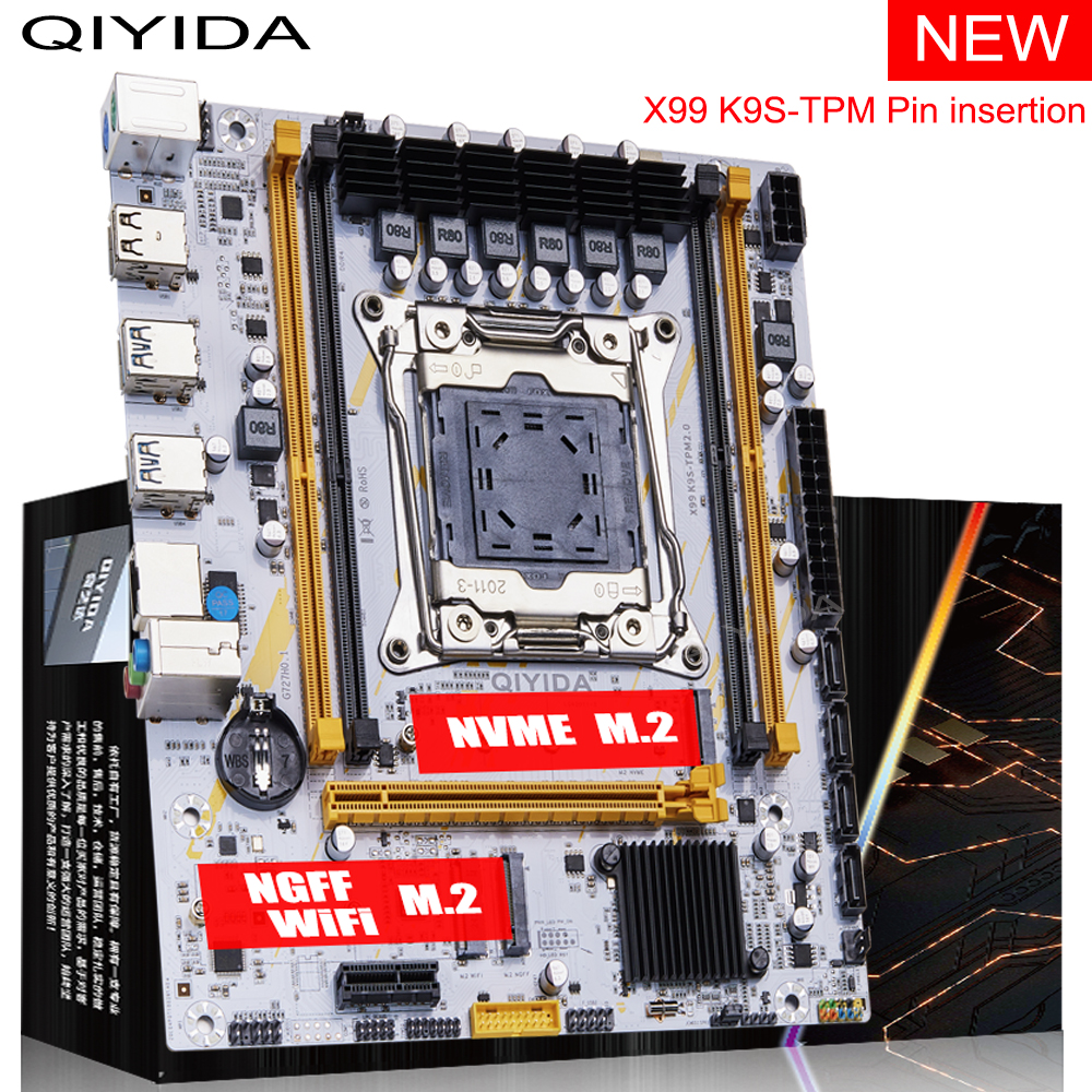 QIYIDA X99 マザーボード LGA 2011 3 X99 C612 チップ M.2 スロットサポート DDR4 メモリ SATA3.0 USB3.0 PCI16X tpm2.0 msi14pin