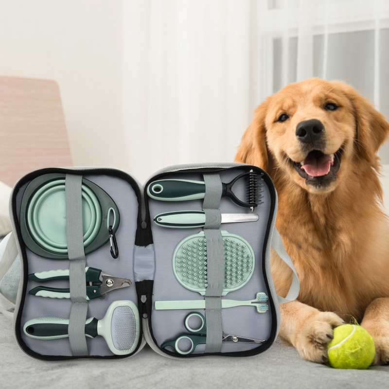 8 in 1 犬猫グルーミングコームセットペットクリーニングブラシツールセットペット多機能クリーニングセット猫の毛除去ブラシキット