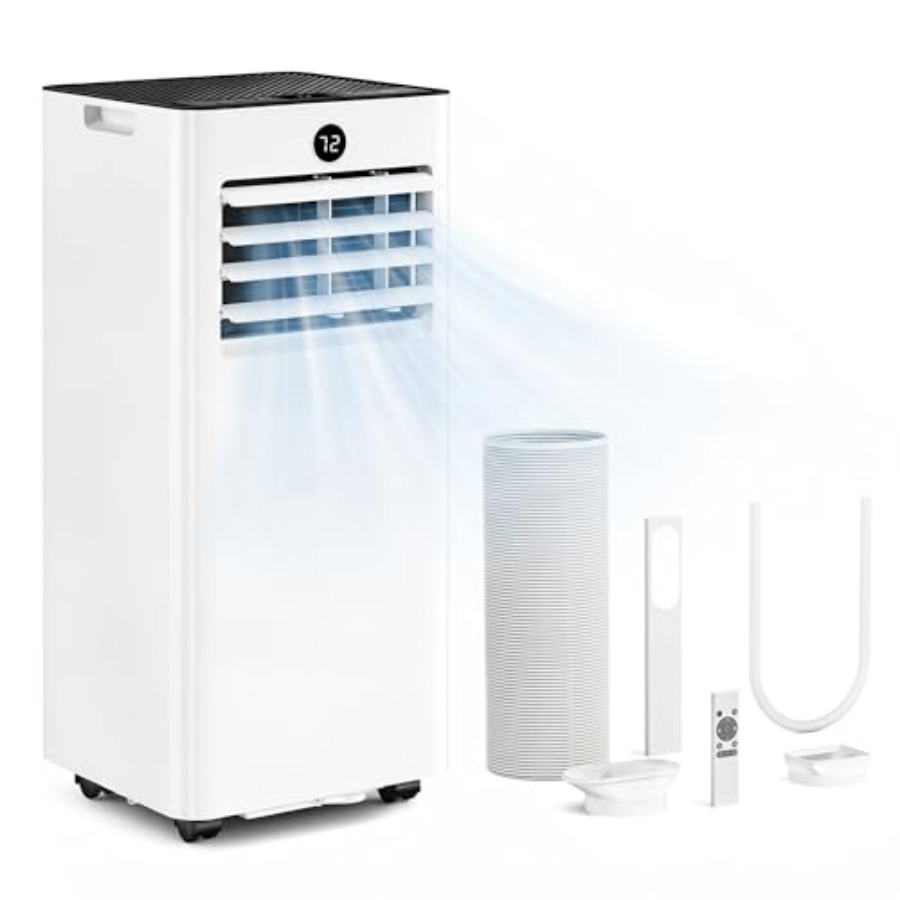 10000 BTU ポータブル エアコン 新しいアップグレード、4-in-1 冷却 450 平方フィート、ファン付き静音 AC、除湿スリープ、LED ディスプレイ、再