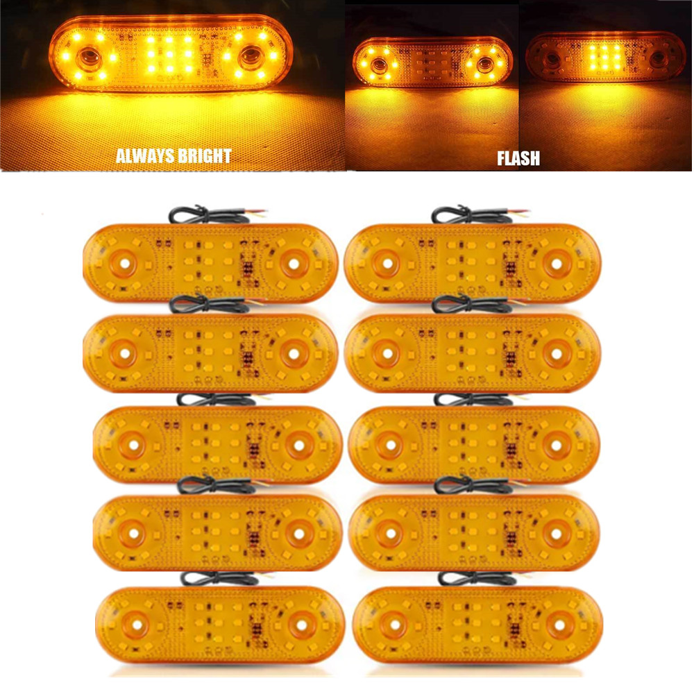 10 個 LED クリアランスライト 12 V-24 V トラックサイドマーカー LED ライトトレーラーテールインジケータライト車 RV ボートバントラック部品