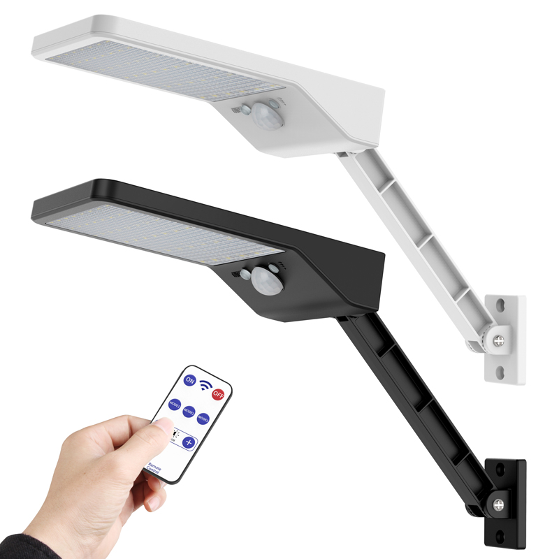 QLTEG 48 LED 800 LM 屋外太陽光発電街路壁ランプ PIR モーションセンサーガーデンセキュリティ防水リモコンソーラーライト