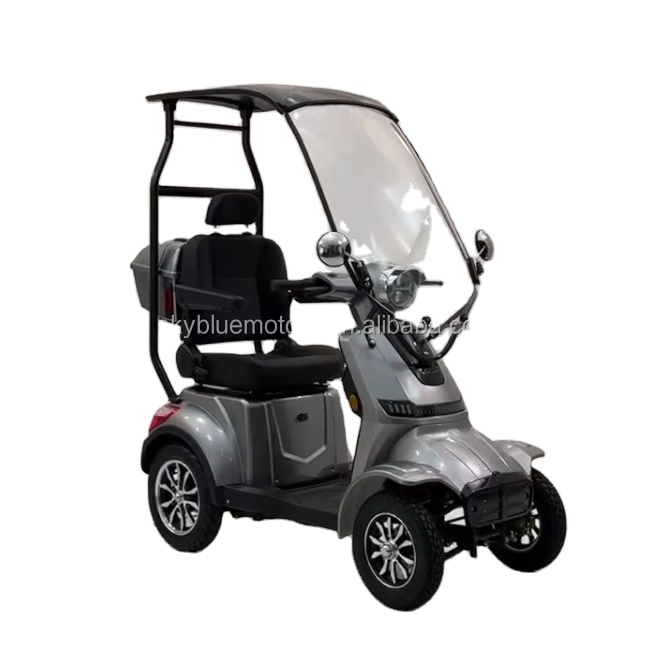 Modification Hot-selling 4-Wheel Electric Mobility Scooter with Canopy Roof Max 25km/h Long Range Outdoor Travel for Adult