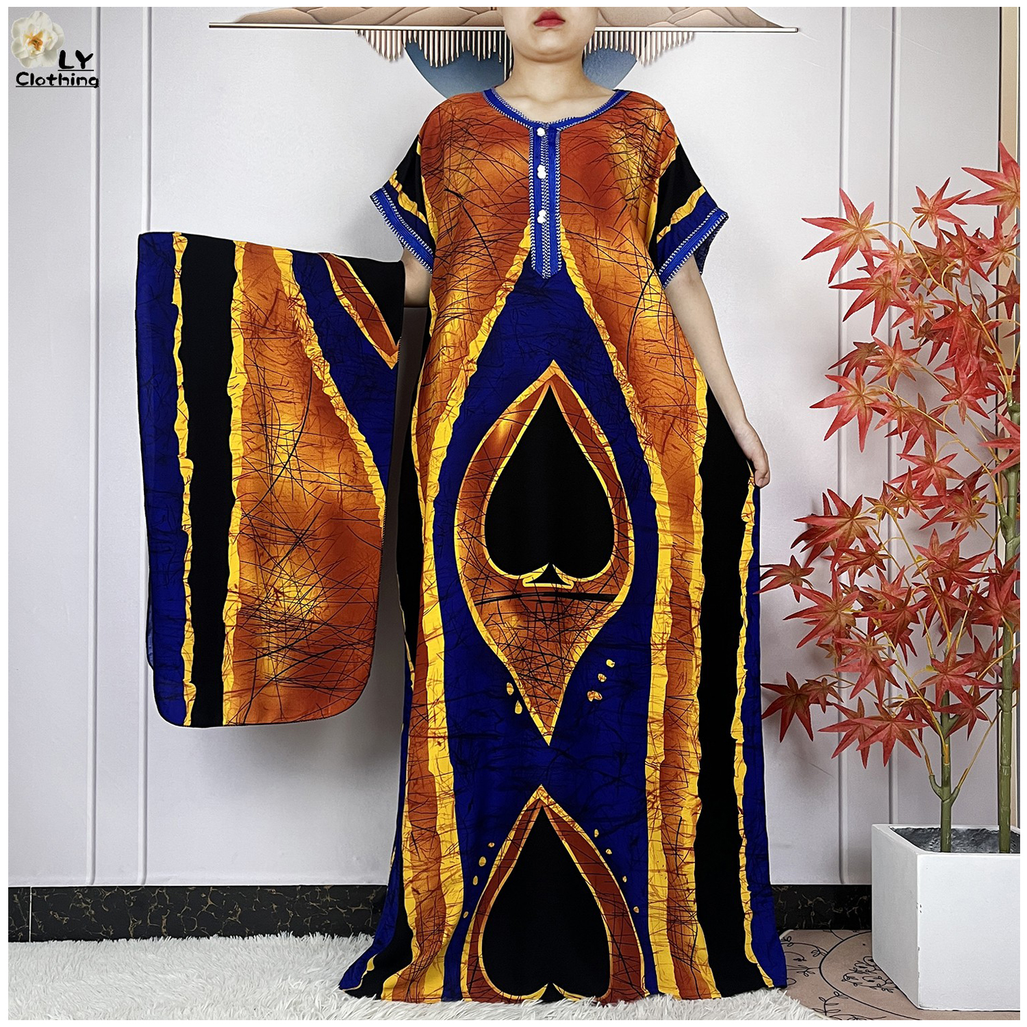 2024 新ドバイファッションパーティー半袖ドレスアフリカの女性 Dashiki 綿 100% 花ルーズドレスイスラム女性のエレガントなドレス