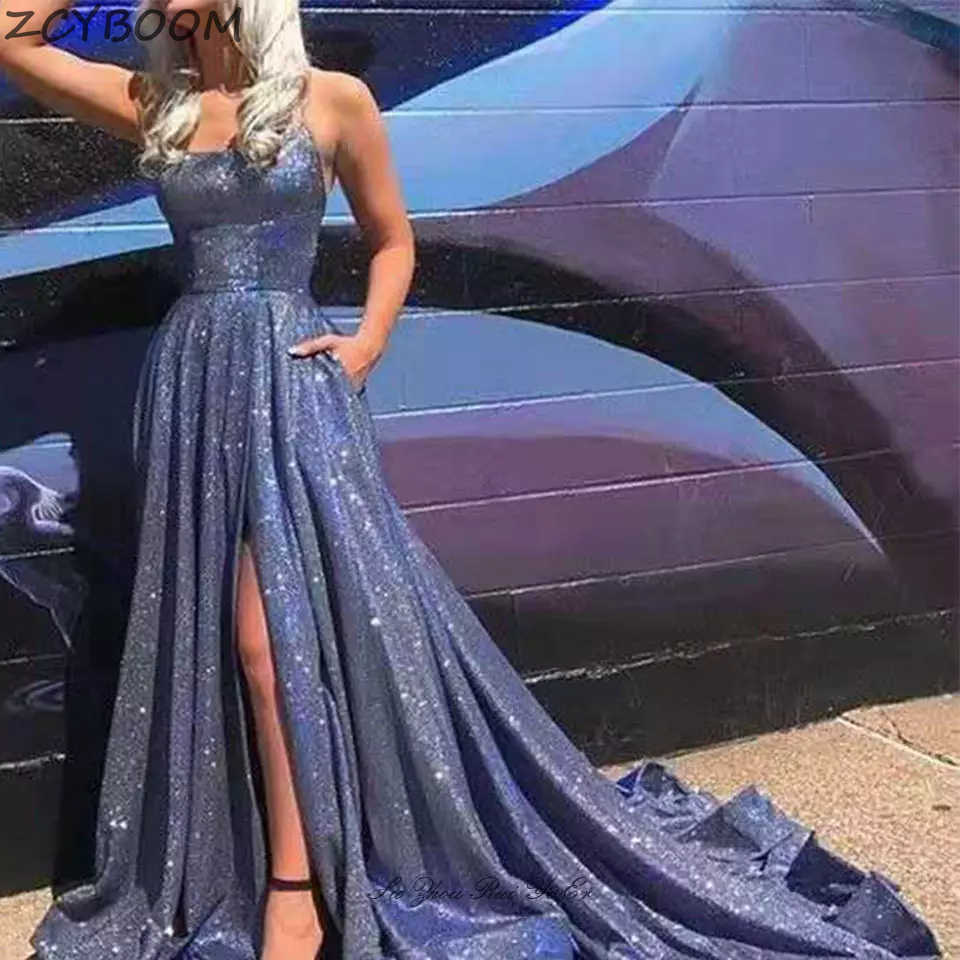 スパンコールパープルウエディングドレス 2026 女性フォーマルパーティーナイトエレガントスパゲッティストラップ Vestidos デ ガラ卒業イブニングドレス