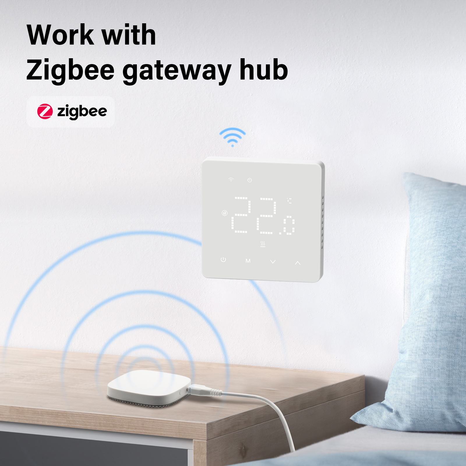 Zigbee サーモスタットガスボイラー電気床暖房週プログラマブル有線 WiFi サーモスタット
