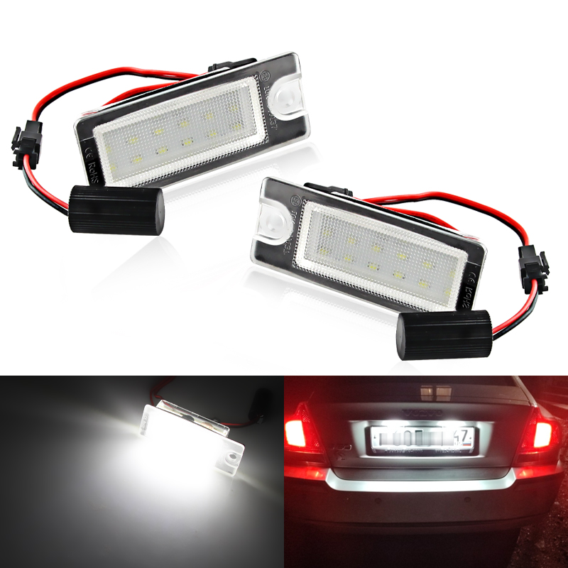 2 個 canbus エラーフリー LED ホワイトナンバーライセンスプレートライトボルボ S80 1999-2006 V70 XC70 S60 XC90
