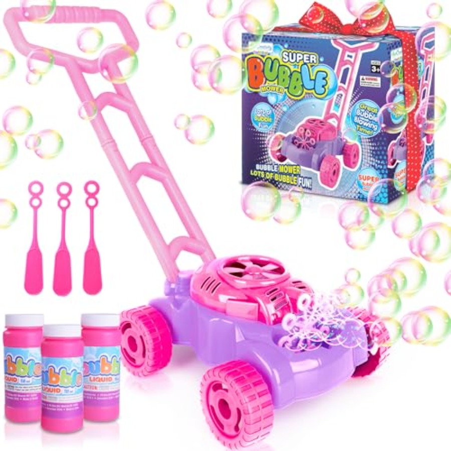 1～3歳の幼児用バブル芝刈り機、1歳の女の子のギフト用のバブルマシン、2歳の女の子の誕生日用の幼児用屋外おもちゃ