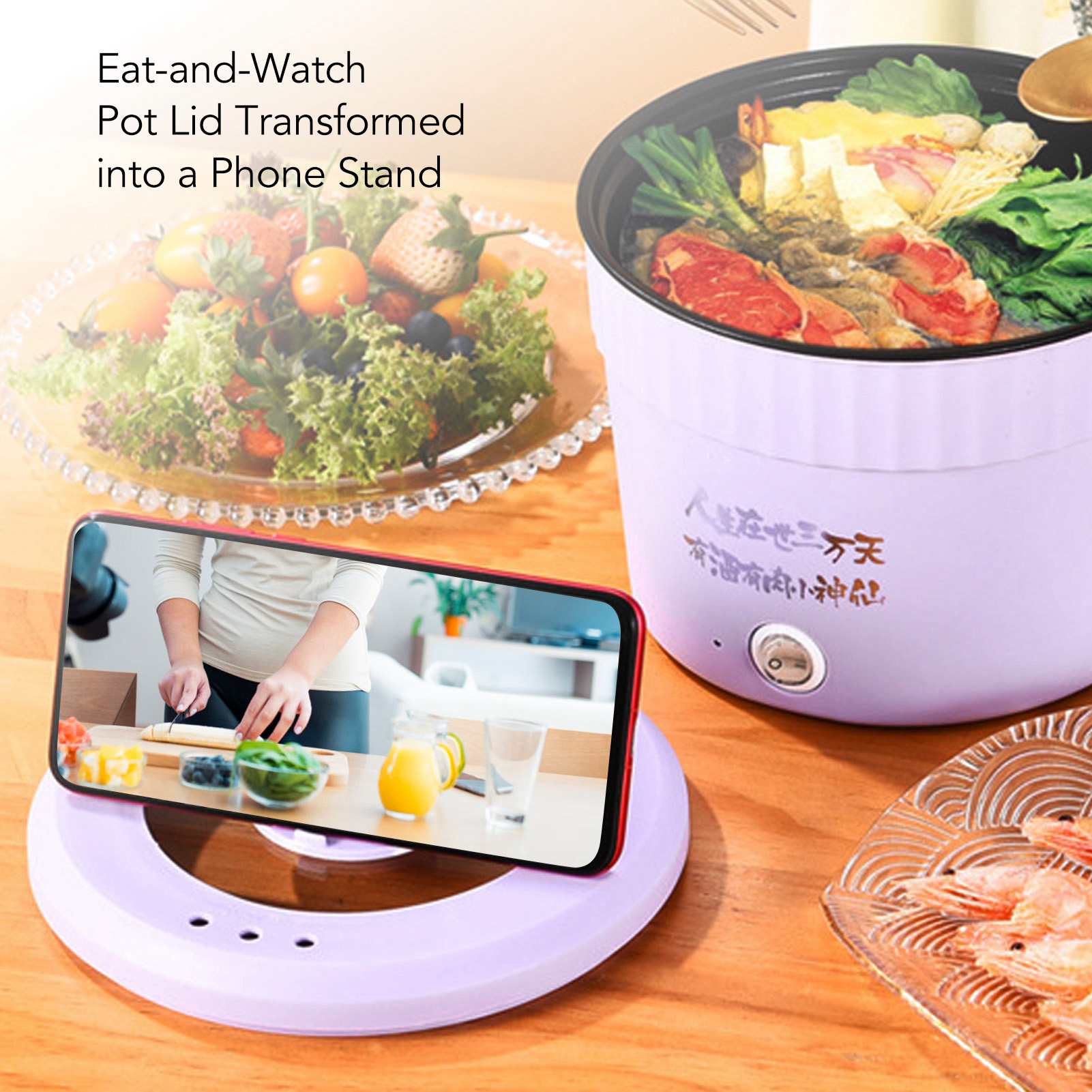 450 ワット電気炊飯器鍋急速麺調理器ミニ電気ポット 1.2L ラーメン卵パスタ餃子スープお粥オートミール用