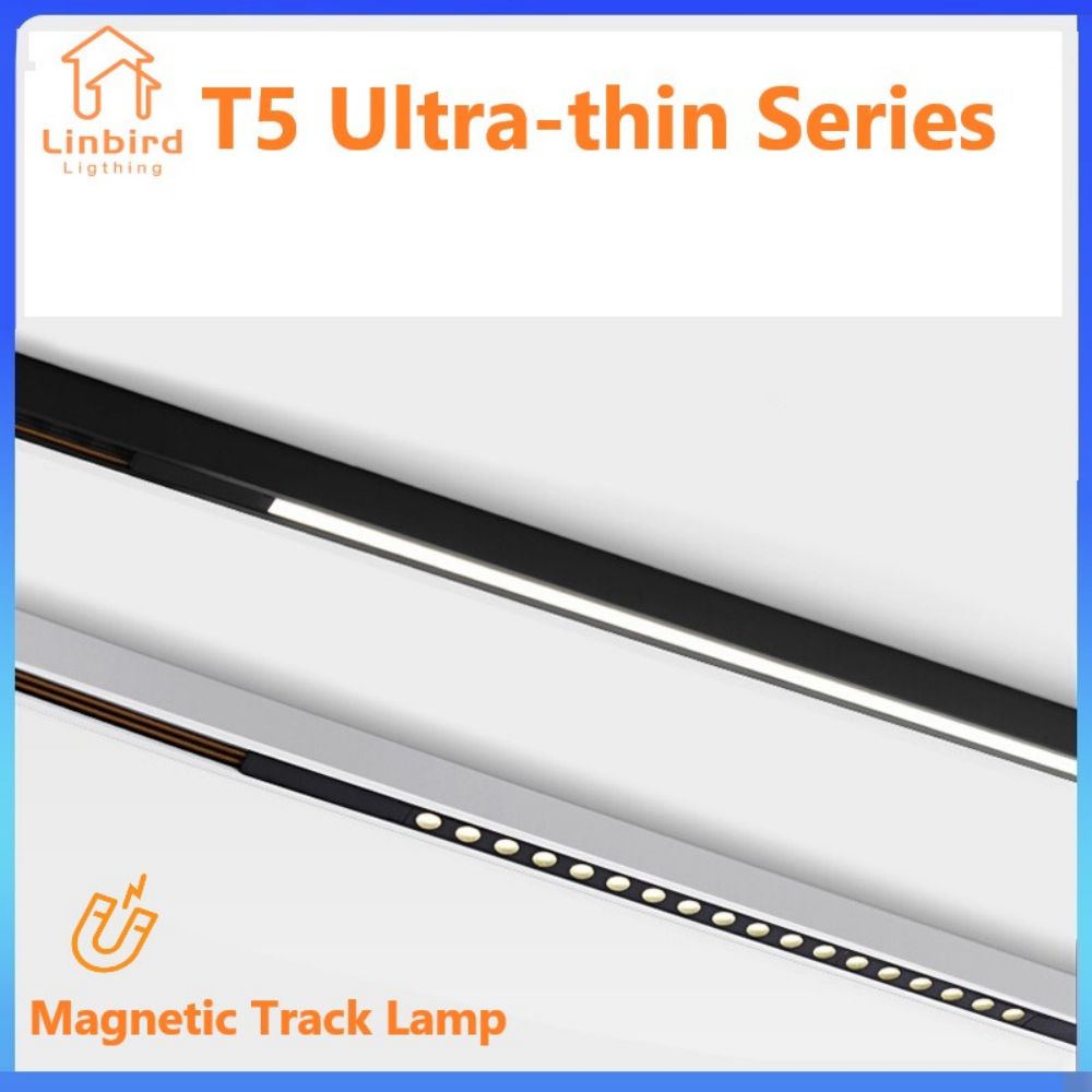 T5 超薄型磁気 Blcak トラックライトシステムシンプルモダン埋め込み柔軟な器具 LED スポットライト天井屋内リビングホーム