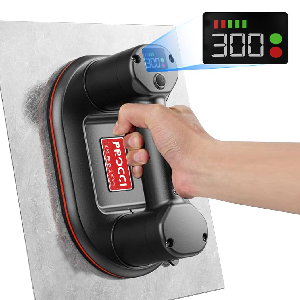 スマートディスプレイ大型電気真空吸盤 300 キロ負荷ヘビーデューティガラスタイルリフター 4000mAh 真空吸盤リフターツール
