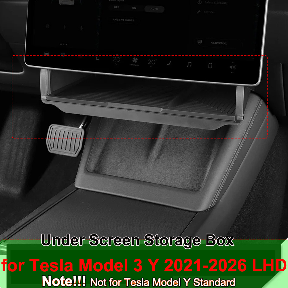 テスラモデル Y ジュニパー 2026 モデル 3 ハイランド 2025 画面下隠し収納ボックス画面の後ろのセンターコンソールオーガナイザーケース