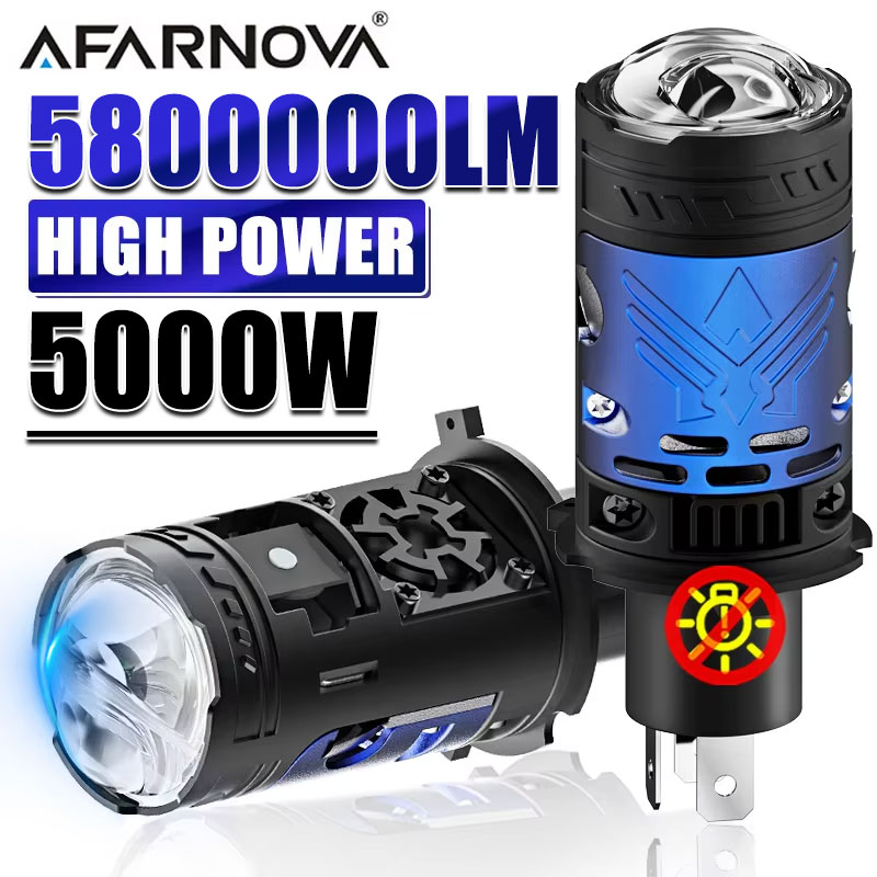 5000 ワット H4 LED ヘッドライト電球プロジェクターレンズ CANBUS 超高輝度 5800000Lm 6500 K ターボファン車のライト 9003/HB2 車/バイク用
