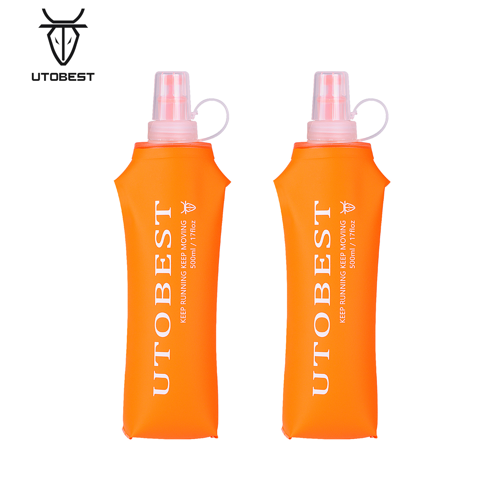 UTOBEST UTR203 250 ミリリットル 500 ミリリットルソフトフラスコ折りたたみ折りたたみ TPU ウォーターボトルランニングハイドレーションパックベスト
