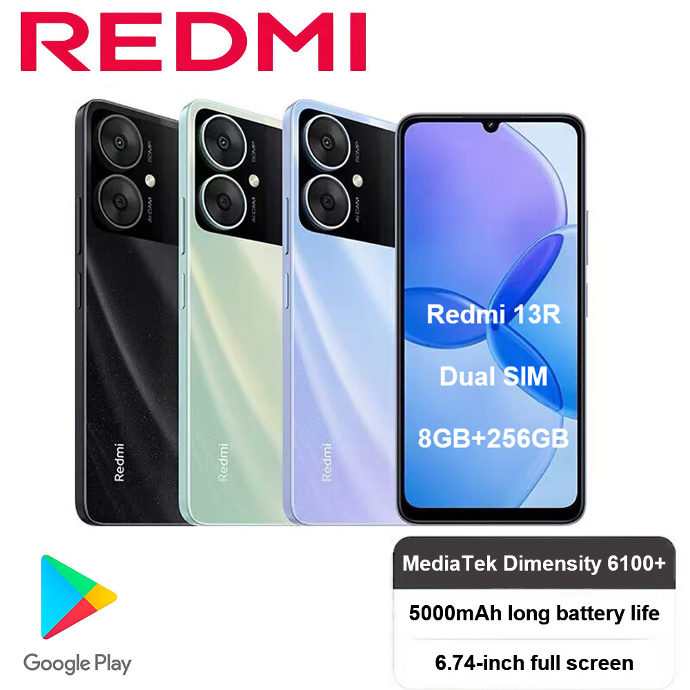 新しい Redmi13R 国際バージョン 8 ギガバイト 256 ギガバイト拡張可能な SD カード 3.5 ミリメートルヘッドフォンジャック MIUI14 Android13 予算 5 グラム携帯電話