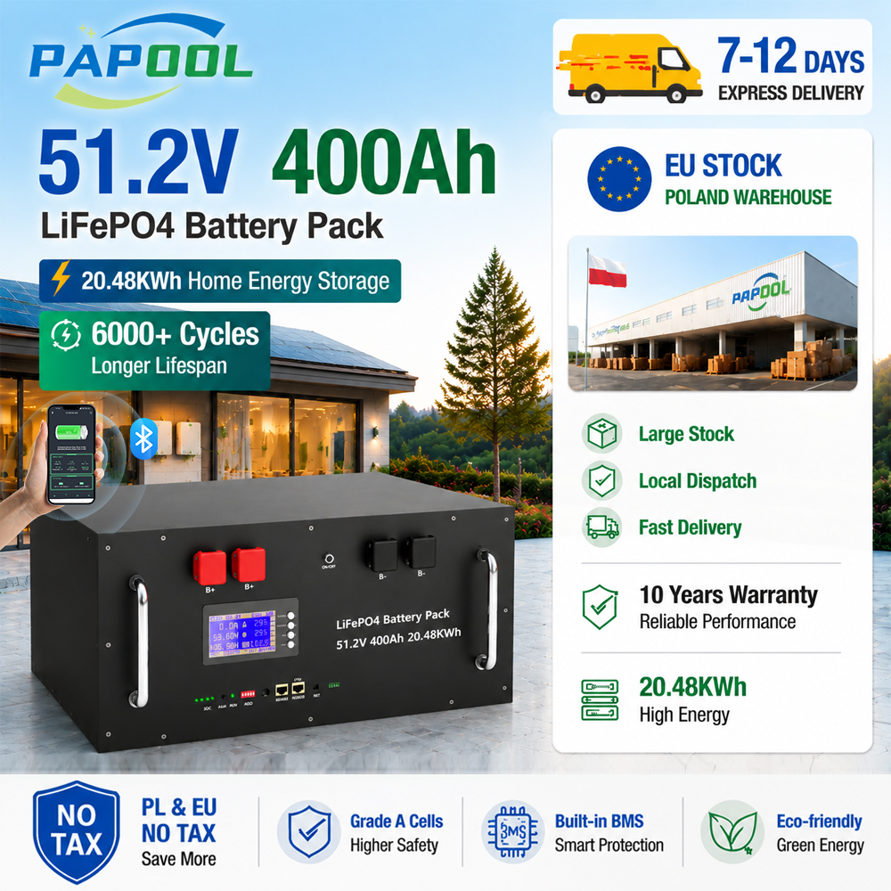 LiFePO4 48V 400Ah バッテリー 20Kwh 6000 サイクル太陽エネルギー貯蔵 16S BMS 51.2V 100Ah 150Ah 200Ah 300Ah リチウムバッテリー EU 在庫