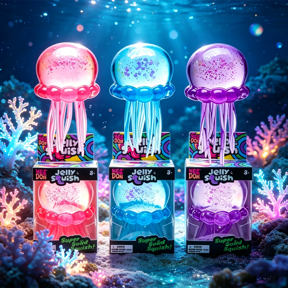 NEEDOH クラゲ スクイーズ 3 色ソフトストレスリリーフおもちゃかわいいリラックススクイーズ感覚おもちゃ子供のためのストレスを軽減